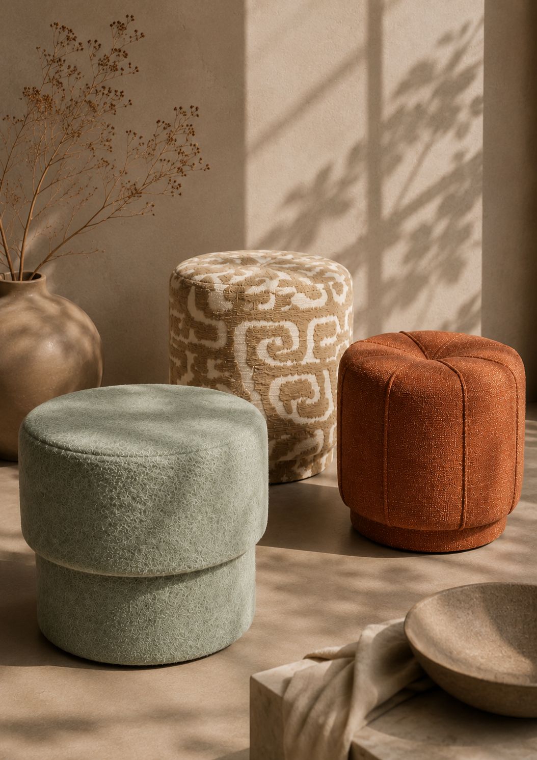 Maze Poef Beige