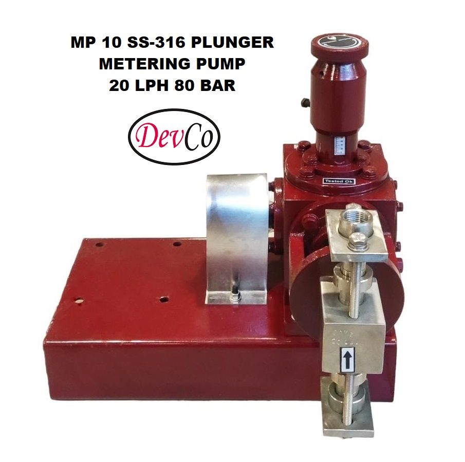 Pompa Dosing MP12080 SS-316 Plunger Metering Pump 20 LPH 80 Bar (Complete Set) 4pole