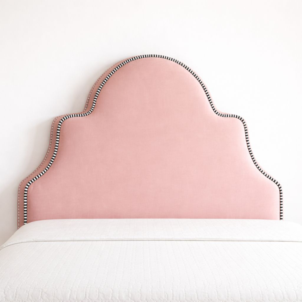 Custom Upholstered Scalloped Headboard