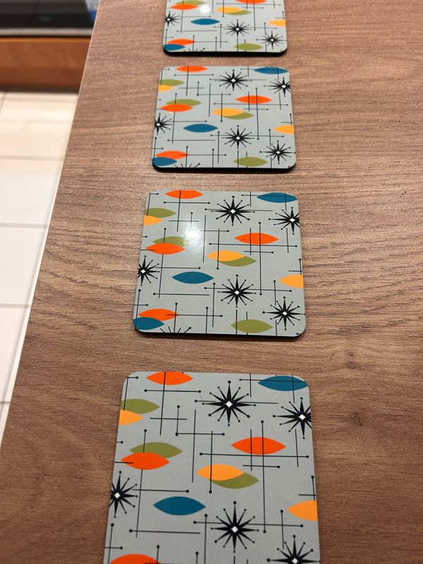 1960's style Drinks Coasters set of 4