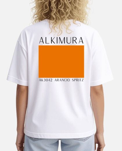 T-SHIRT OVERSIZE DONNA ALKIMURA AK3042 ARANCIO SPRITZ