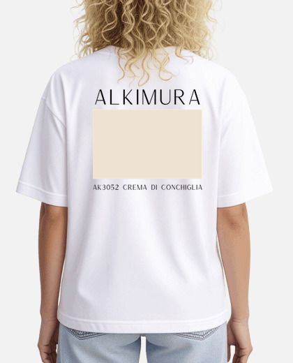T-SHIRT OVERSIZE DONNA ALKIMURA AK3052 CREMA DI CONCHIGLIA