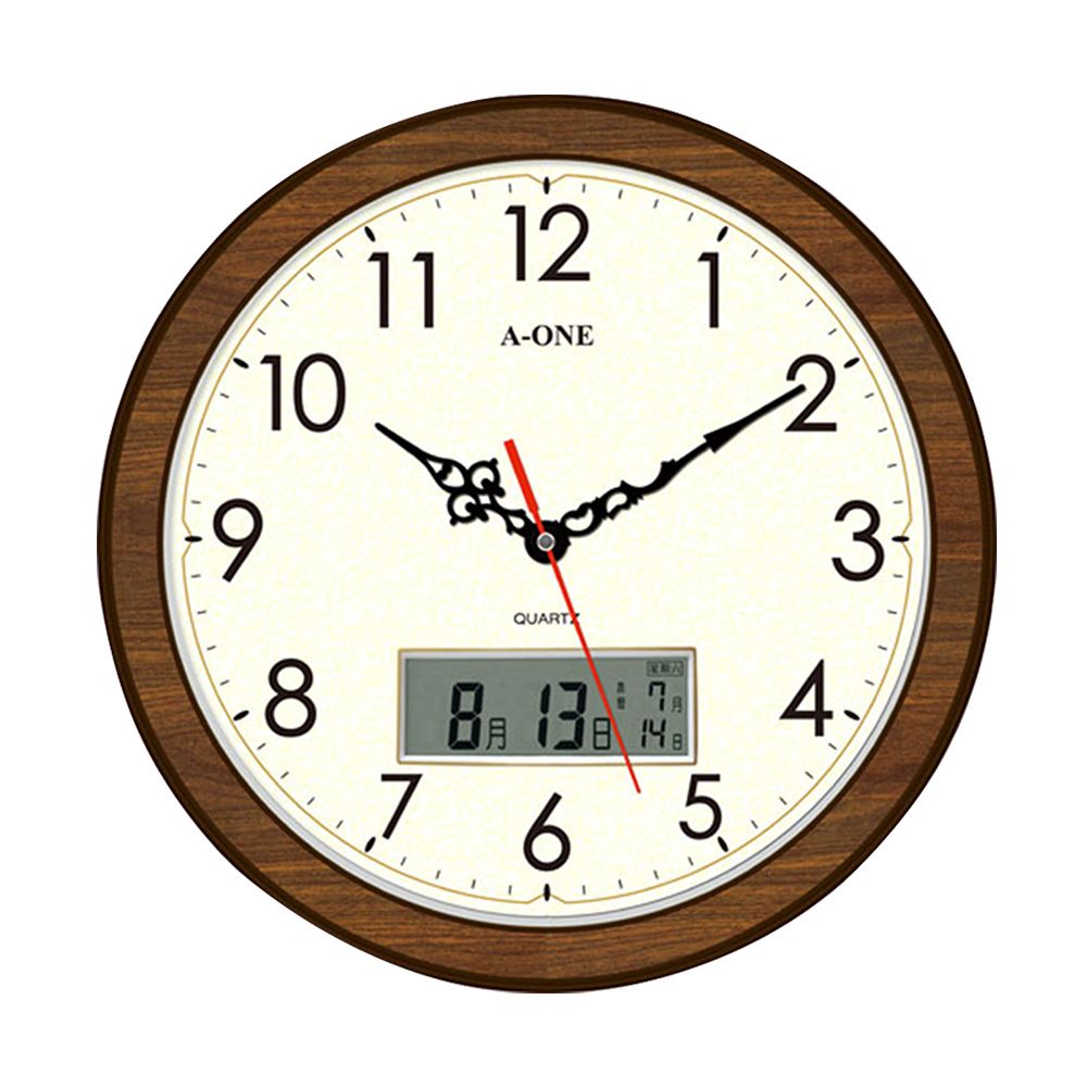 A-ONE 圓形LCD雙顯掛鐘 TG-0231