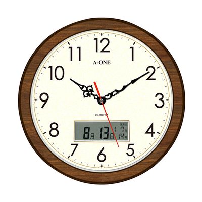 A-ONE 圓形LCD雙顯掛鐘 TG-0231