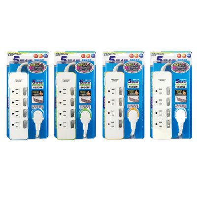 實用牌 5開4插6尺3P延長線 PNA354-6