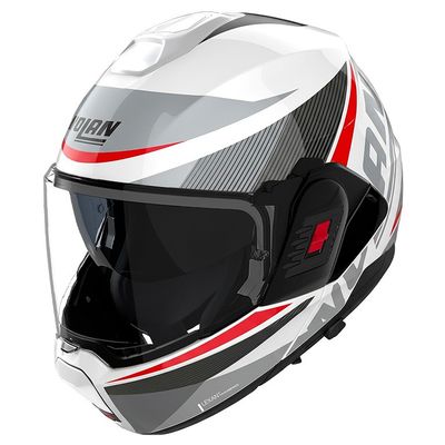Casco Modulare Ribaltabile NOLAN N120-1 DUETTO - (Bianco/Argento/Rosso) Casco Modulare Ribaltabile NOLAN N120-1 DUETTO - (Bianco/Argento/Rosso)