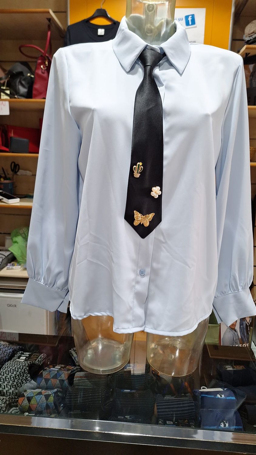 CAMICIA ELEGANTE - CRAVATTA E SPILLE GIOIELLO REMOVIBILI