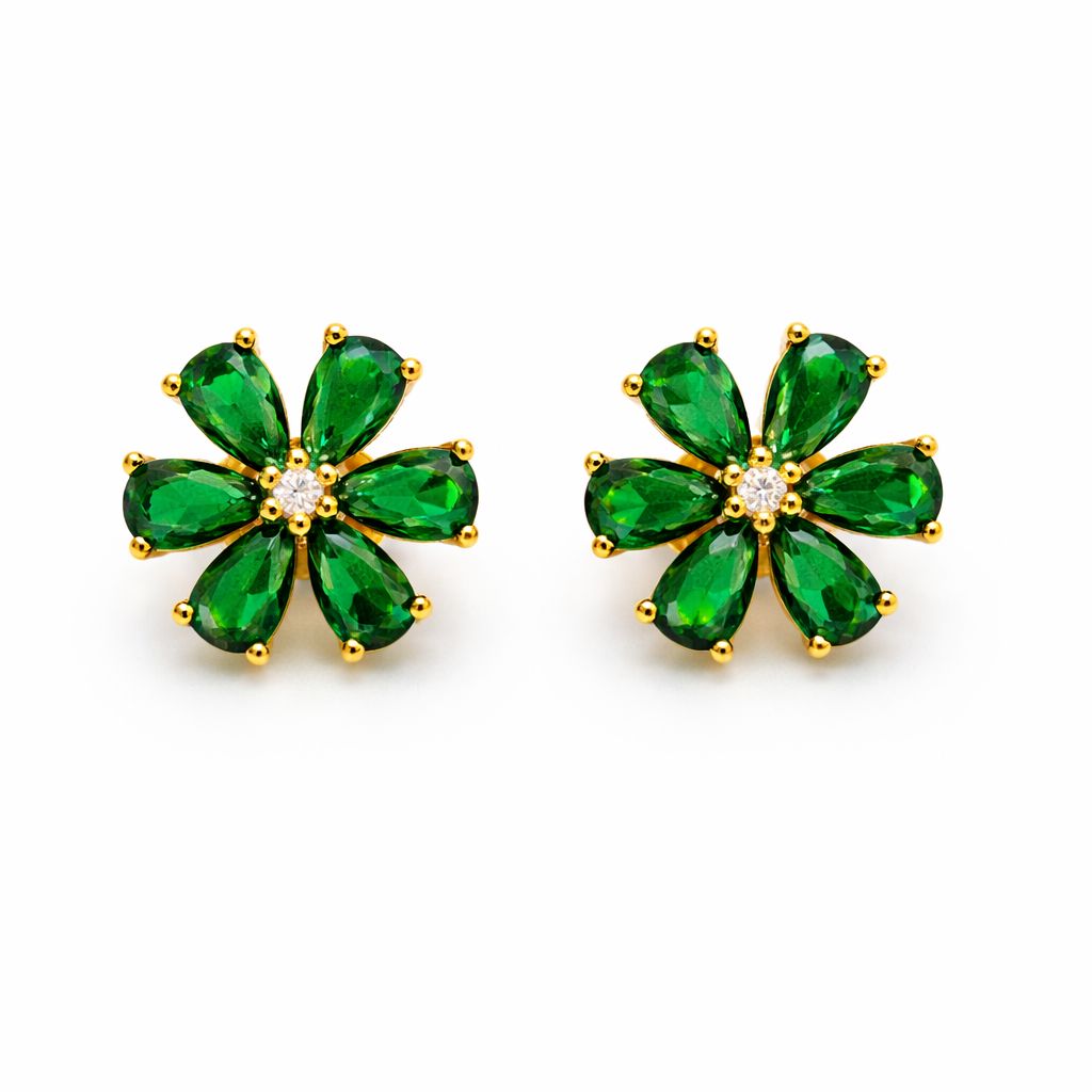 Kolczyki FLORINE GREEN