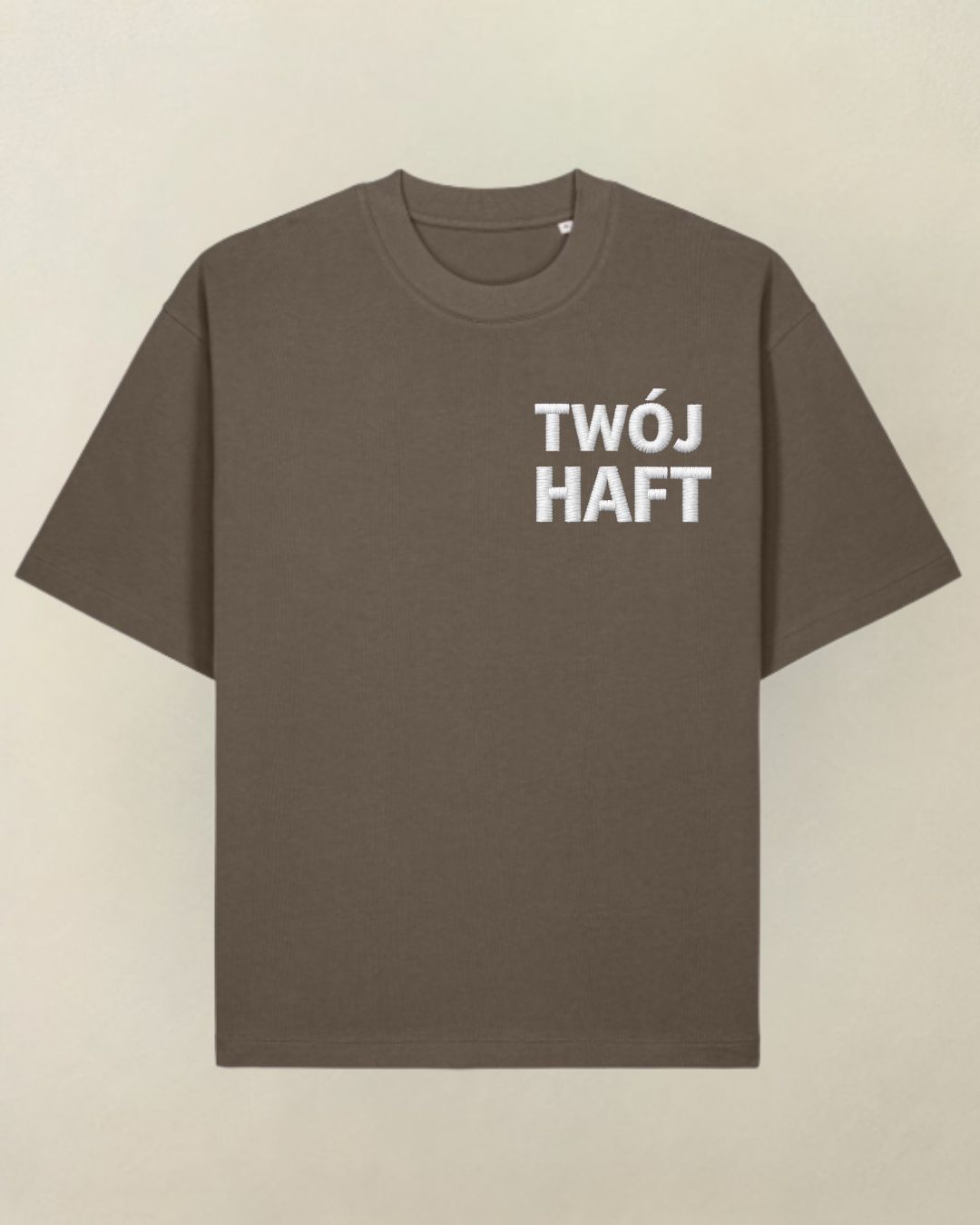 T-shirt TWÓJ PROJEKT brąz ROZMIAR L