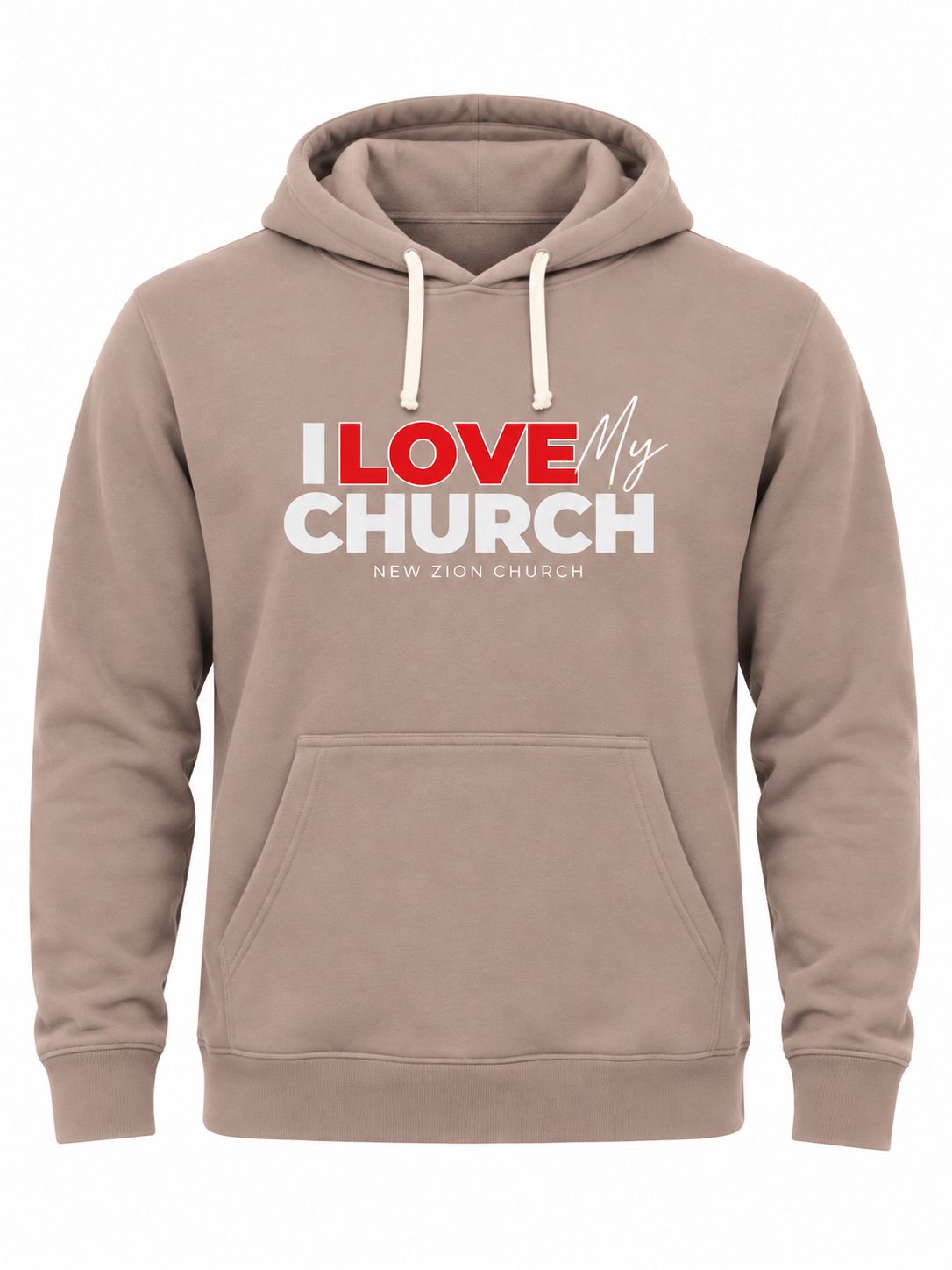 I LOVE My Church Khaki Hoodie