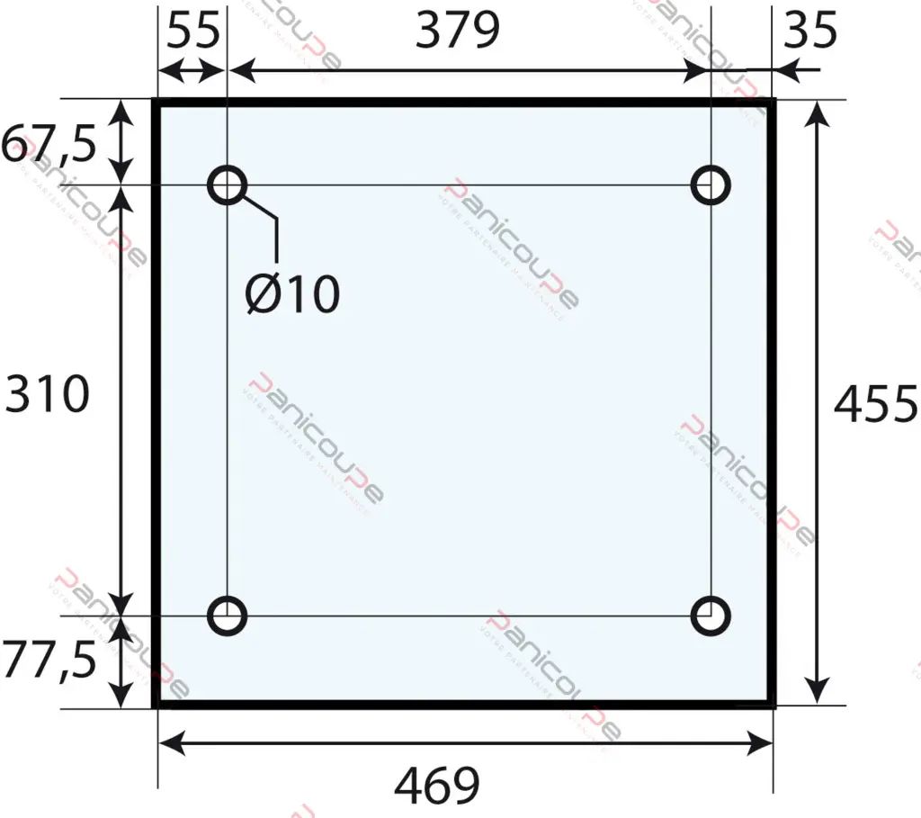 VITRE 455 X 469 X 5 MM - VF203 Adaptable sur four Ramalhos