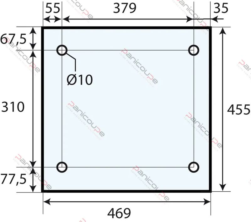 VITRE 455 X 469 X 5 MM - VF203 Adaptable sur four Ramalhos