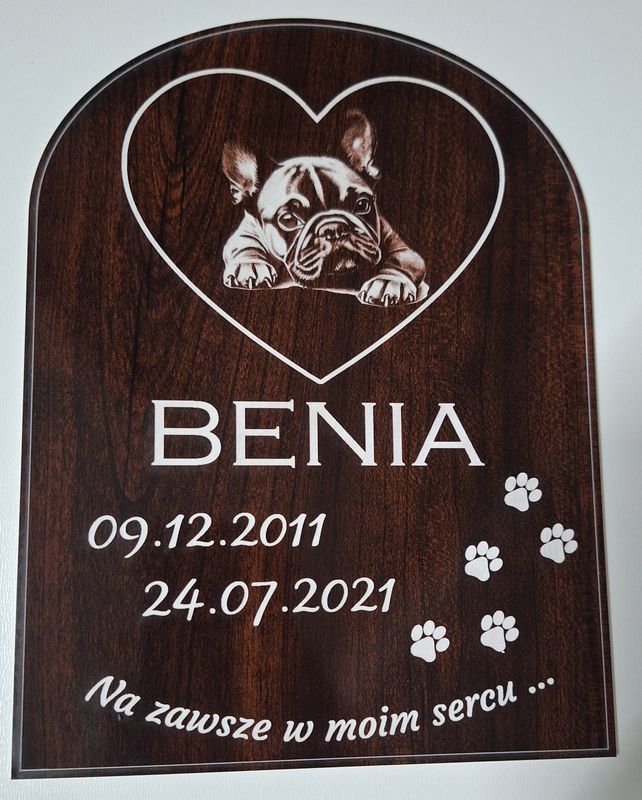 Szyld nagrobkowy Pupil 20cm x 15cm Standard