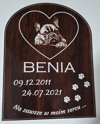 Szyld nagrobkowy Pupil 20cm x 15cm Standard