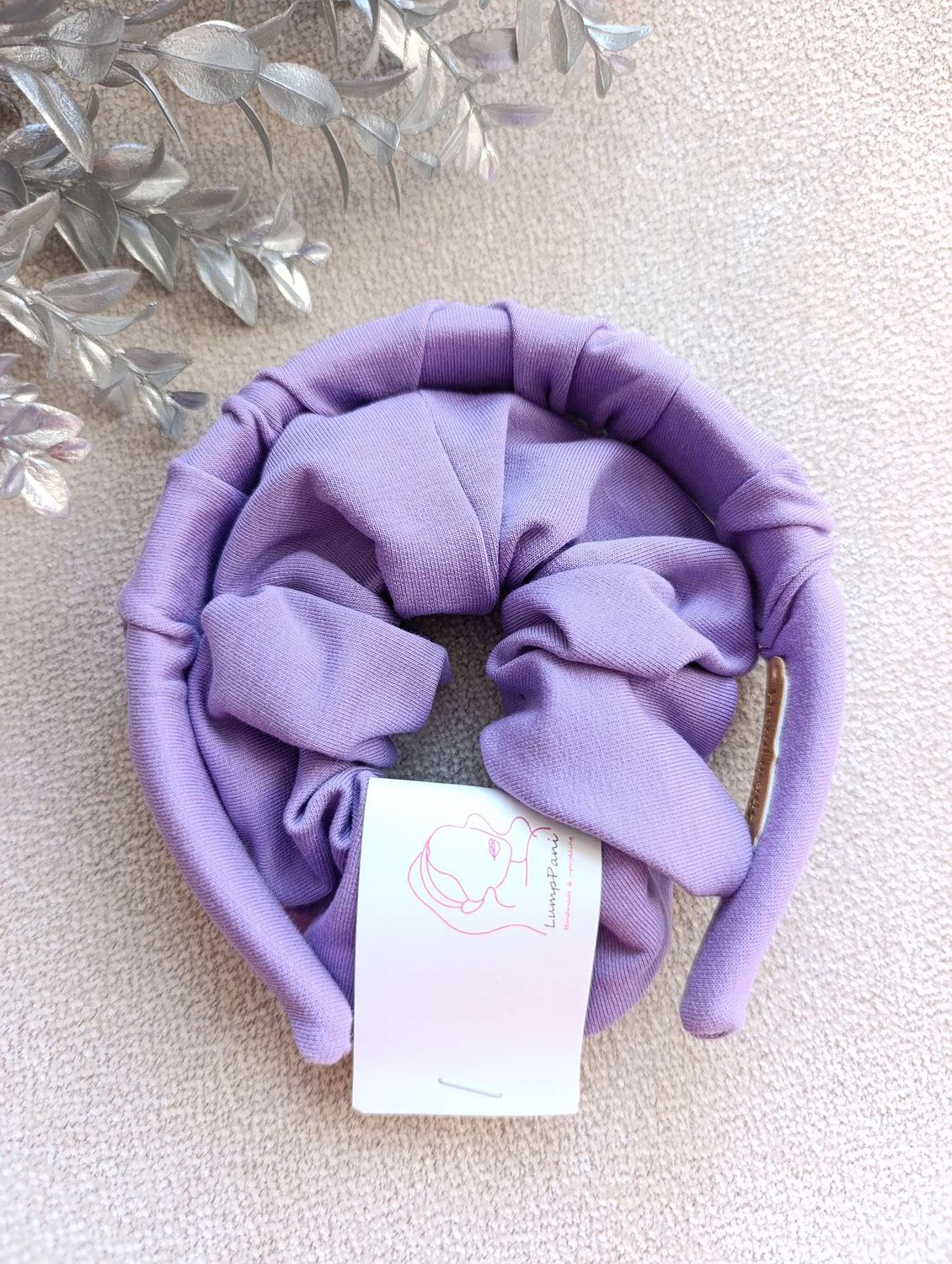 zestaw opaska i gumka lilia ciemna dres