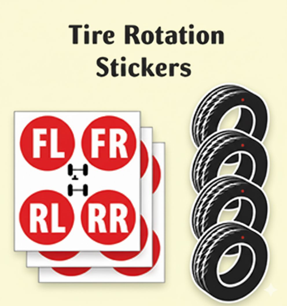 Tire rotation marker stickers