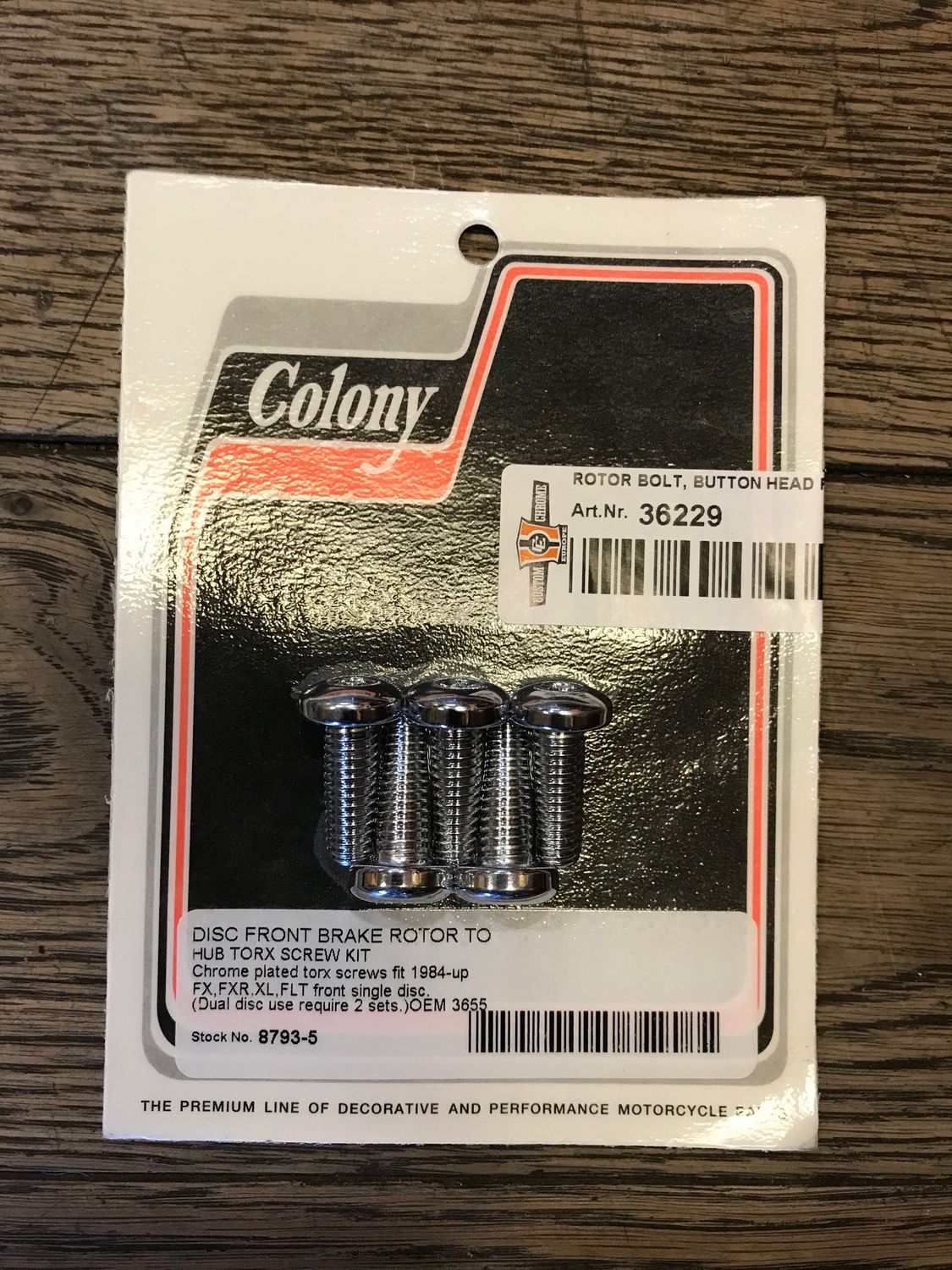 colony bremsscheiben schrauben, button head mit torx in 5/16-18