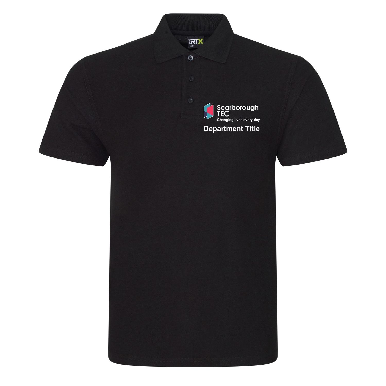 Scarborough TEC - Black Polo Shirt RX101 (Media Make-Up)