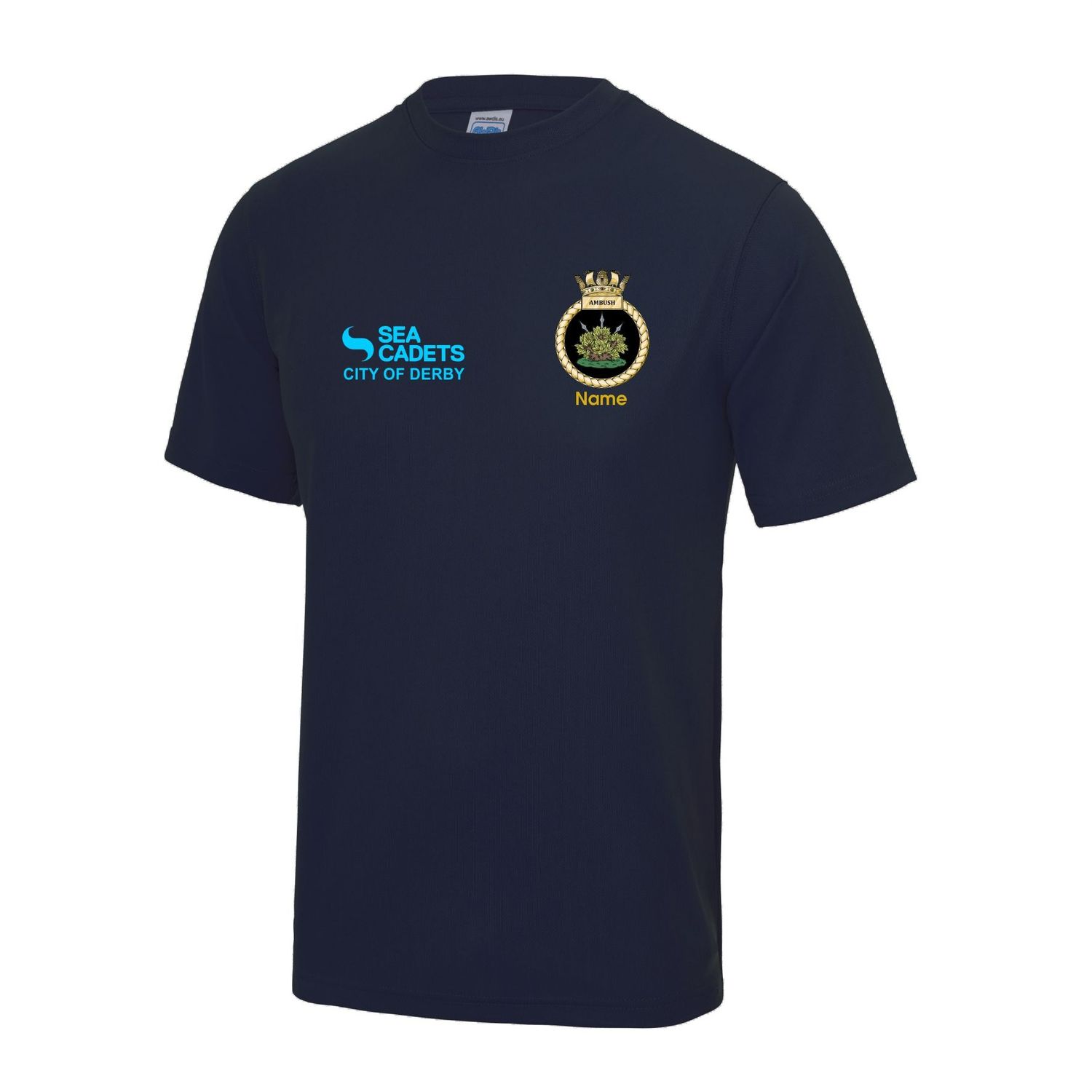 City Of Derby Sea Cadets - Adult Navy Cool Tec T-Shirt JC001