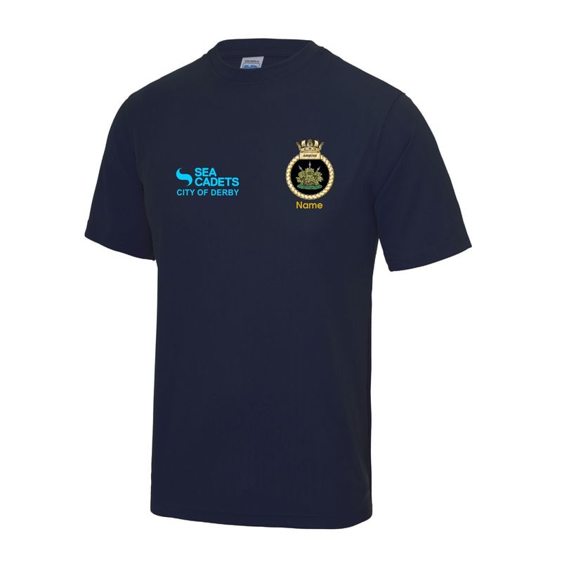City Of Derby Sea Cadets - Adult Navy Cool Tec T-Shirt JC001