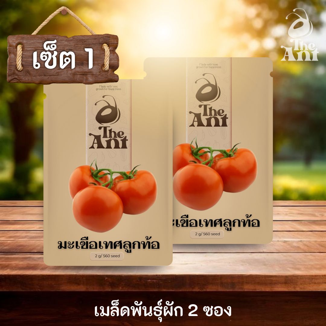 ( ซื้อ 1 แถม 1 ) เมล็ดพันธุ์มะเขือเทศลูกท้อ
