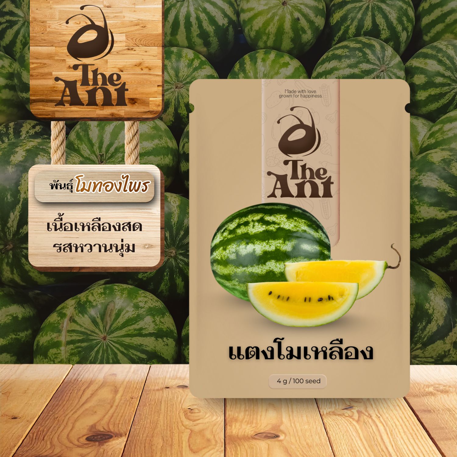 เมล็ดพันธุ์แตงโมเหลือง โมทองไพร