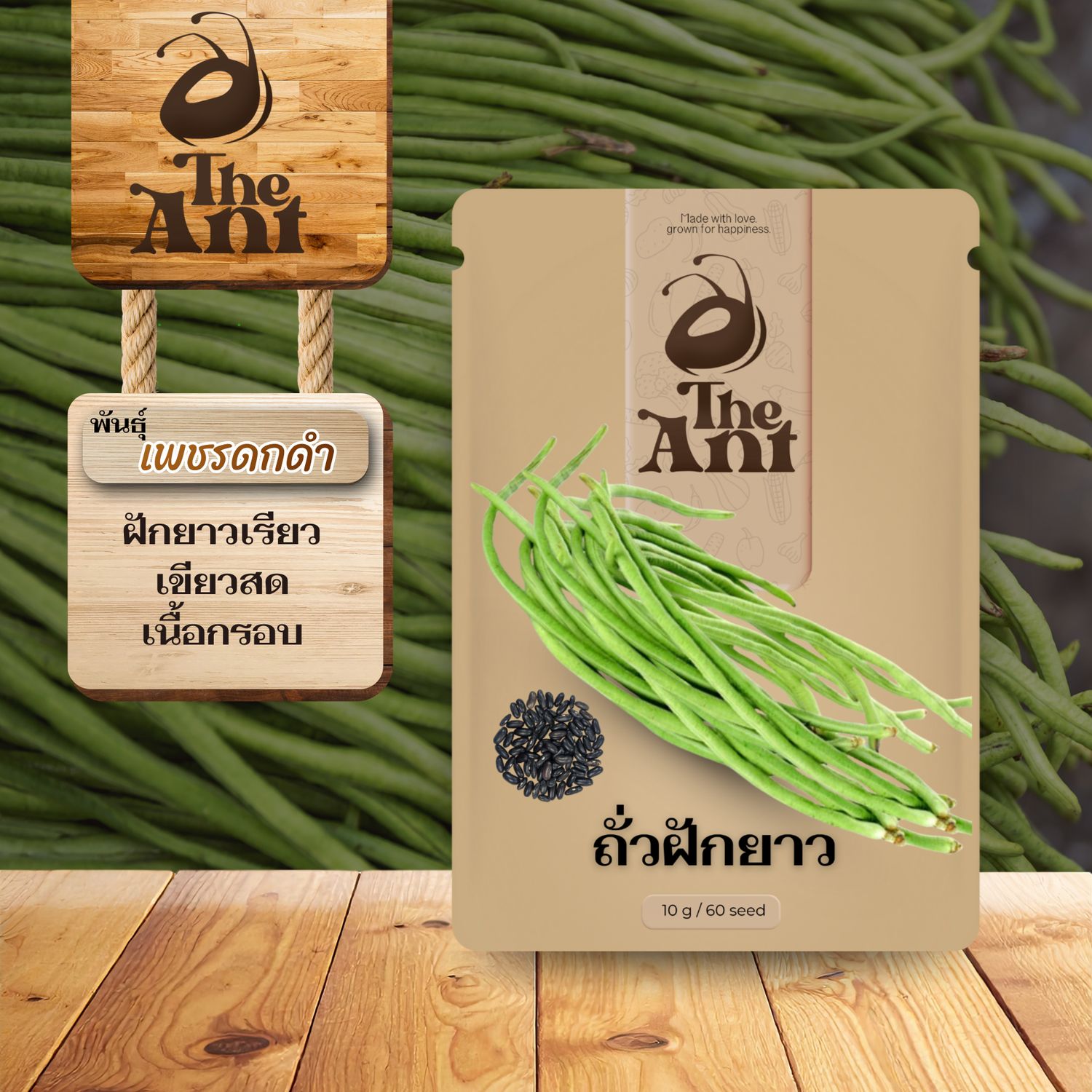 เมล็ดพันธุ์ถั่วฝักยาว เพชรดกดำ