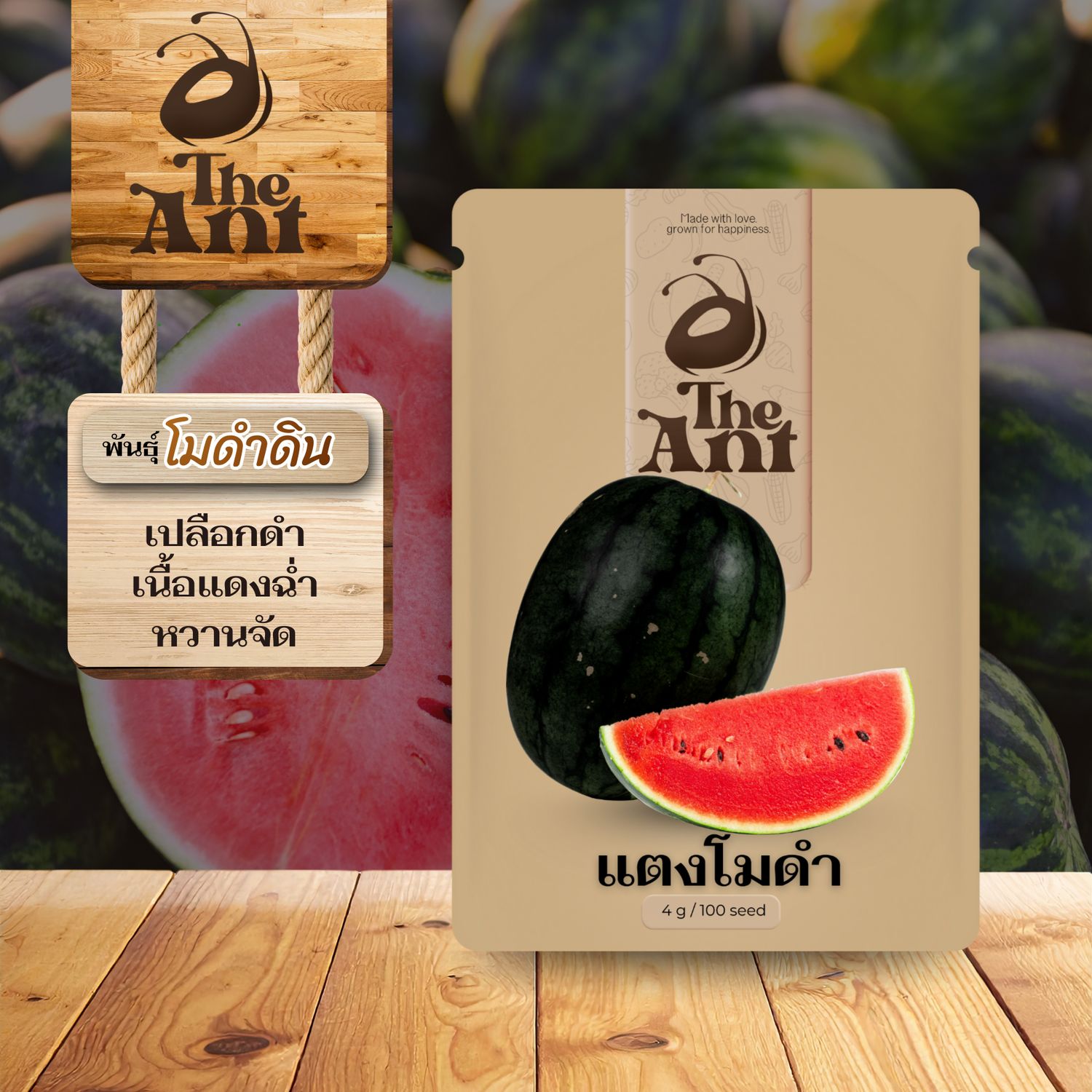 เมล็ดพันธุ์แตงโมดำ โมดำดิน