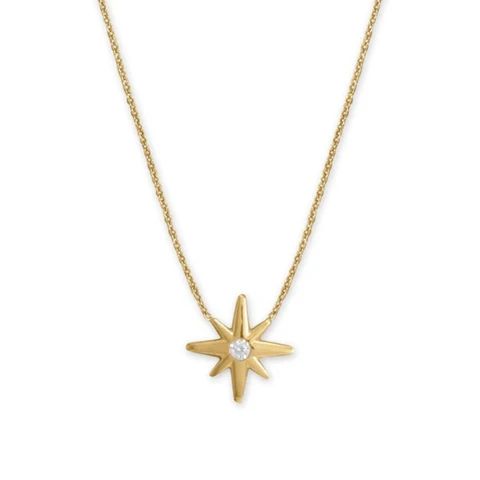 Shooting star - 14 karat gold plated sterling silver necklace