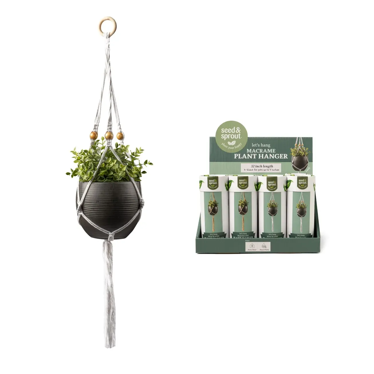 Seed & Sprout Let's Hang Macrame Plant Hanger