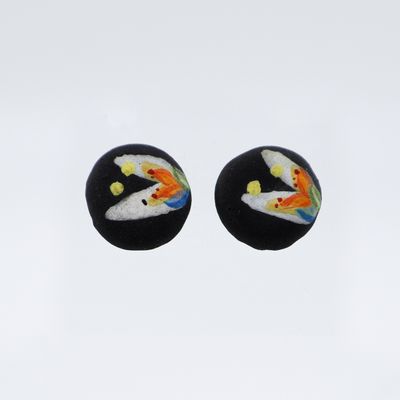 April Felipe, Earrings. Post, Black and White