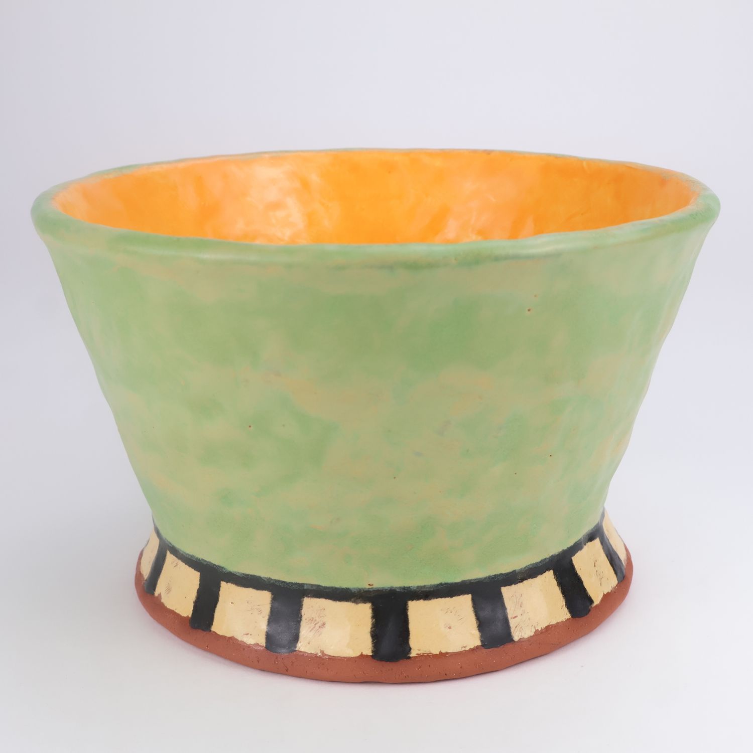 Holly Walker, round bowl, green/orange
