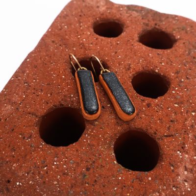 Iva Haas Black Sparkle Straight Line Dangles