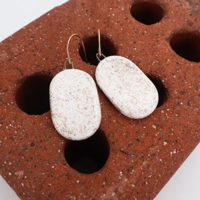 Iva Haas Speckle Oval Dangle Earrings 1