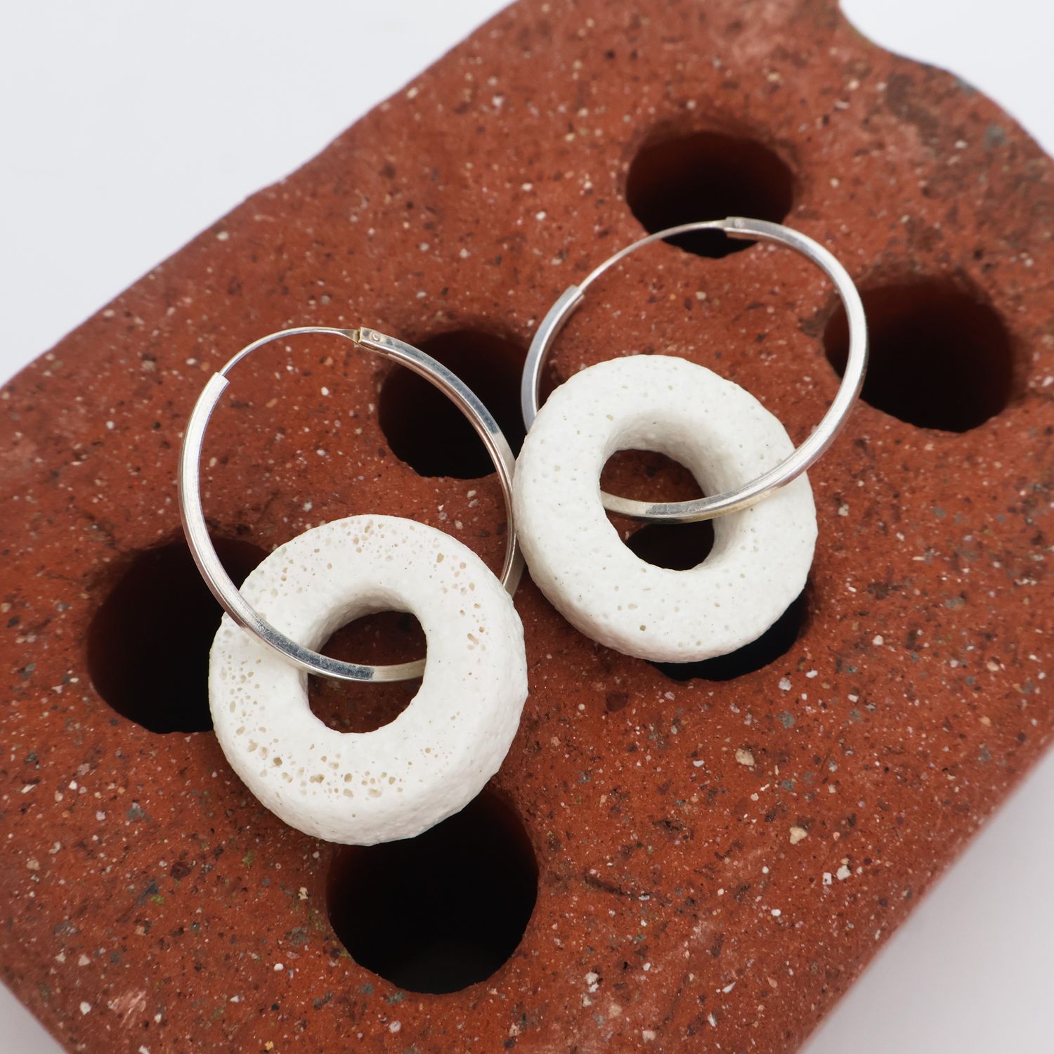 Iva Haas Silver Hoops &amp; Lava Circles