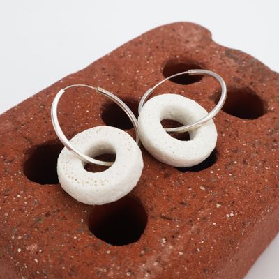 Iva Haas Silver Hoops &amp; Lava Circles