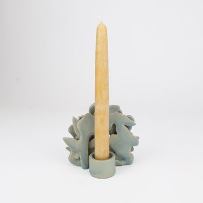 Abbey Peters, Sage Blue Candleholder
