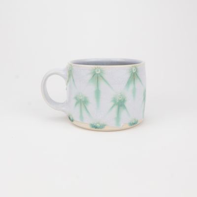Katriona Drijber, White and Green Star Mug