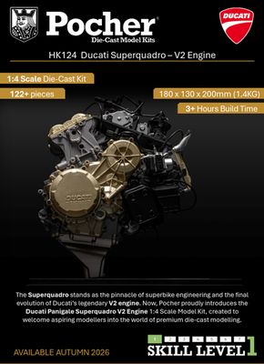 MODEL KIT 1/4 ENGINE Ducati Panigale V2 Superquadro Final Edition Pocher HM124