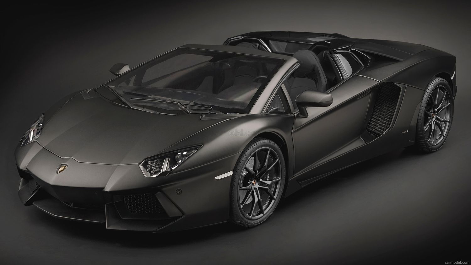 1/8 Maquette en kit LAMBORGHINI AVENTADOR LP 700-4 ROADSTER NOIR MAT - POCHER - POC-HK121