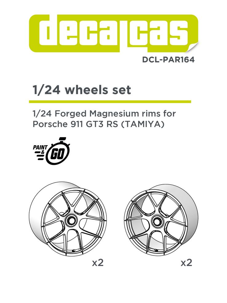 1/24 jeu de 4 jantes magnésiul pour Porsche 911GT  - 3D- DECALCAS- DCL-PAR164