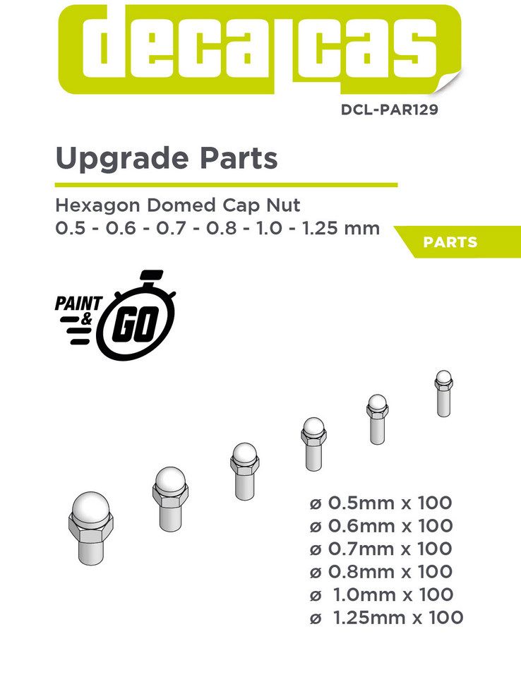 1/24 TETE DE BOULON AVEC DOME  - 3D- DECALCAS- DCL-PAR129