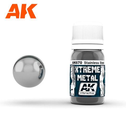 AK670 PEINTURE  EXTREME METAL  STAINLESS STEEL - 35ml - AK670