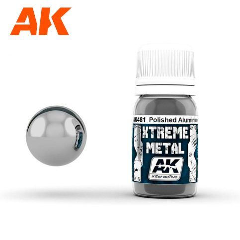 AK481 PEINTURE  EXTREME METAL  ALUMINIUM POLI  - 35ml - AK481