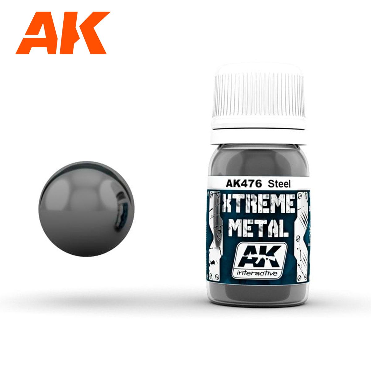 AK476 PEINTURE  EXTREME METAL ACIER  - 35ml - AK476