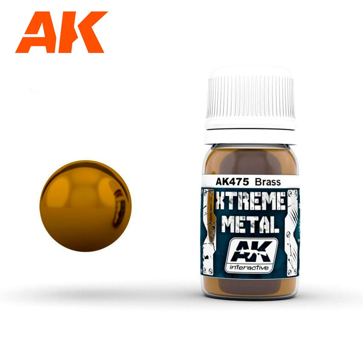 AK475 PEINTURE  EXTREME METAL LAITON  - 35ml - AK475