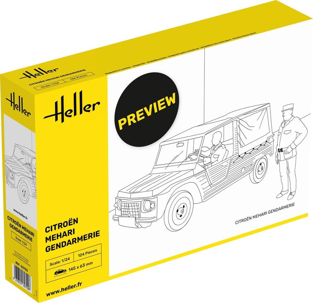 1/24 Maquette CITROEN MEHARI GENDARMERIE- HELLER 82702 - PRECOMMANDE