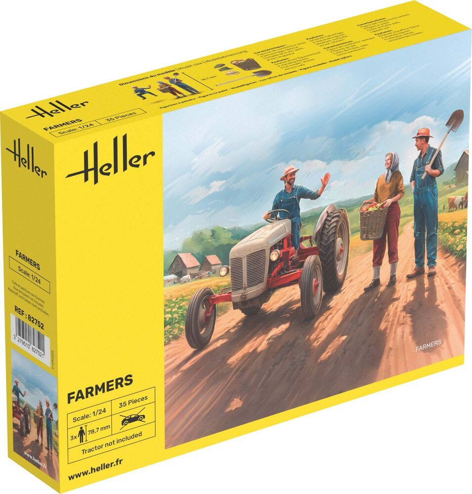 1/24 Maquette 3 FIGURINES FERMIERS - HELLER 82752