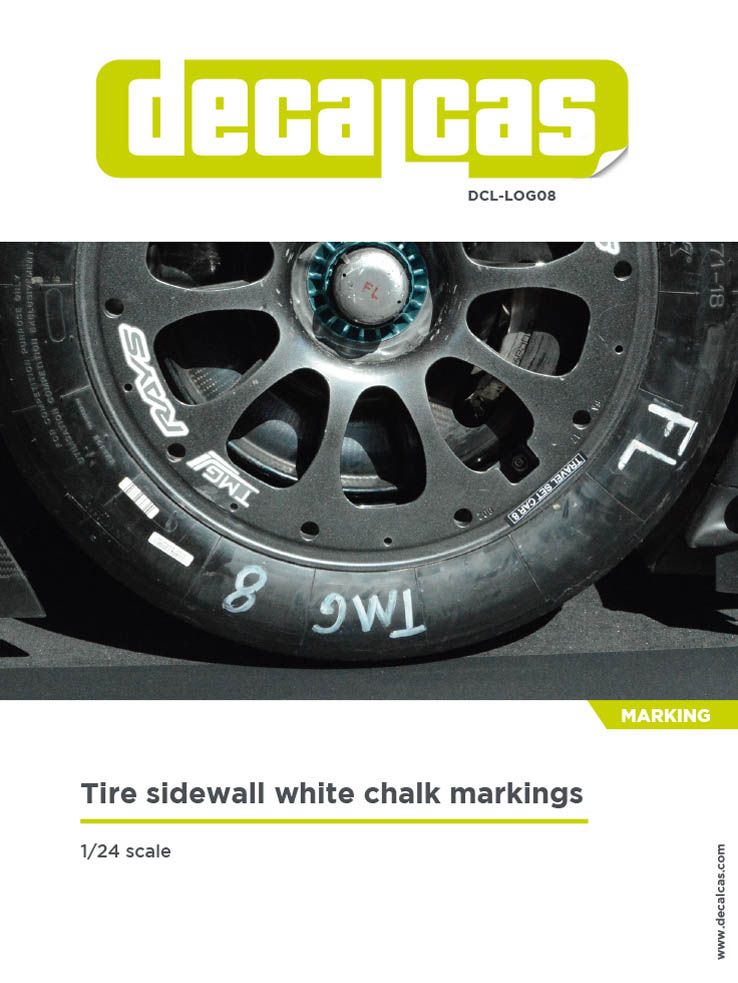 Décals 1/24 marquages pneus course - DECALCAS - DCL-LOG008