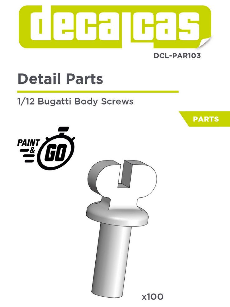 1/12 BUGATTI SCREWS FOR ITALERI KIT - 3D- DECALCAS- DCL-PAR103
